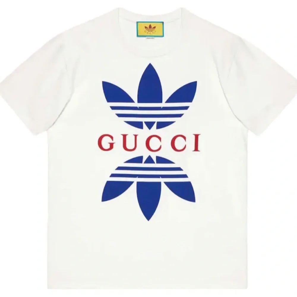 Men’s Adidas x Gucci cotton T-shirt Sz M White/Red /Blue - Picture 1 of 7